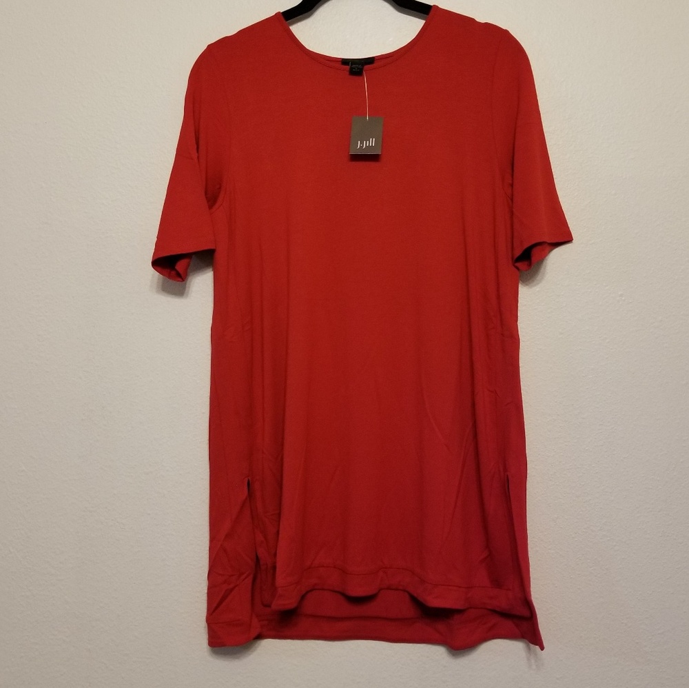 J. Jill Wearever elbow-length scarlet tunic